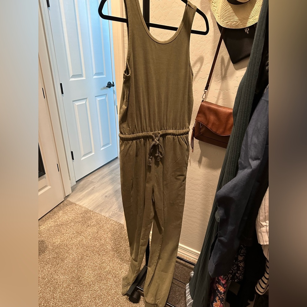 Olive Green tank jumpsuit